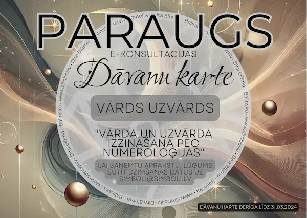 Dāvanu karte numeroloģijas konsultācijai par vārdiem