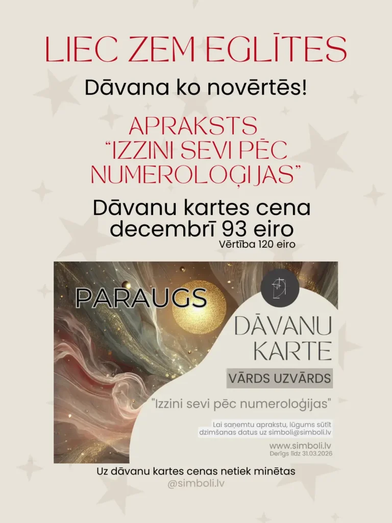 Ziemassvētku dāvanu karte numeroloģijai izzini sevi