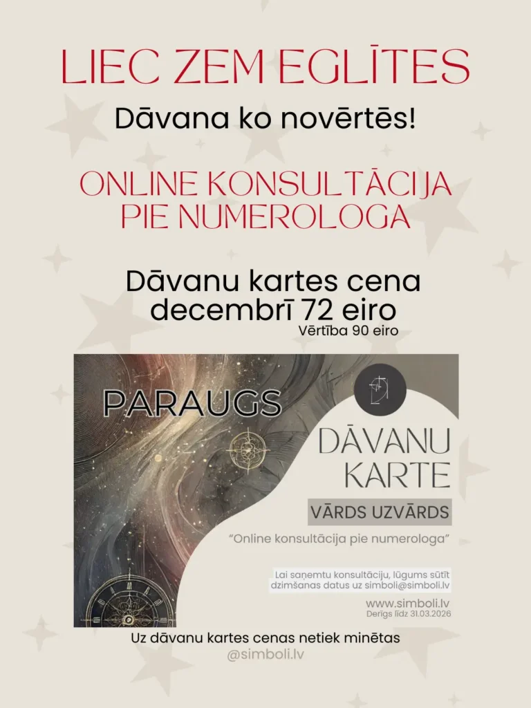 Ziemassvētku dāvanu karte numeroloģijai summa